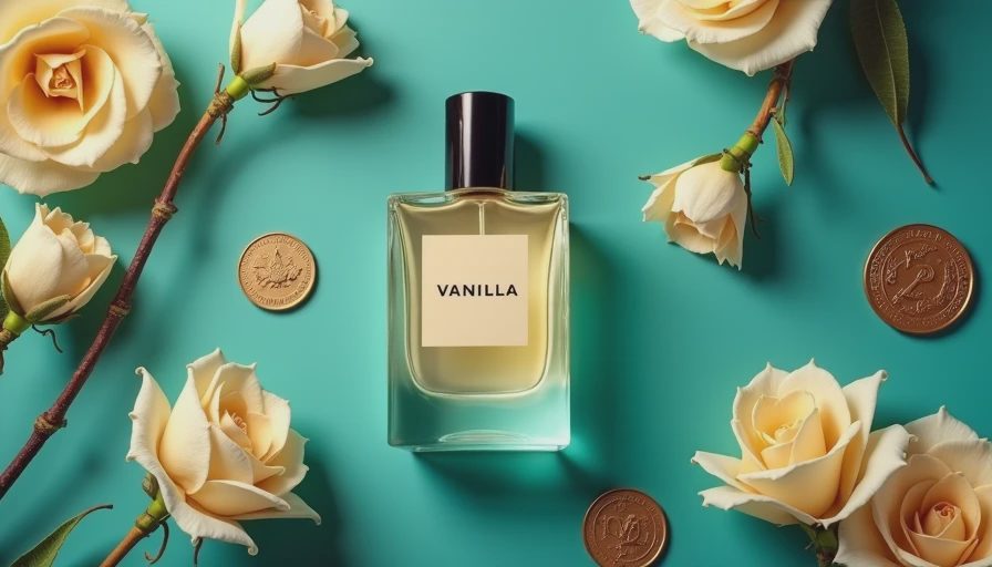 Visual context for affordable vanilla perfume